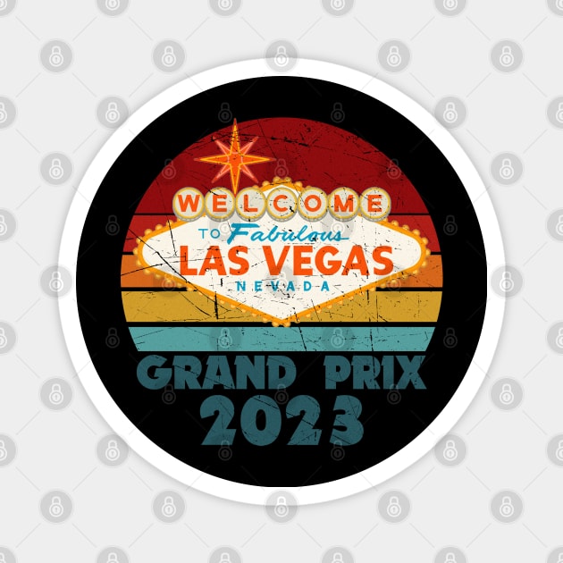 Las Vegas Grand Prix 2023 Magnet by RetroPandora